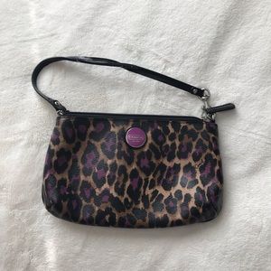 COACH • Purple Leopard Print Handbag